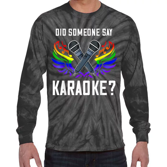 Karaoke Microphone Machine Music Singer Tie-Dye Long Sleeve Shirt