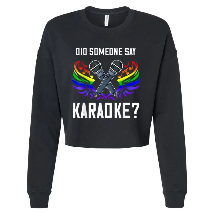 Karaoke Microphone Machine Music Singer Cropped Pullover Crew