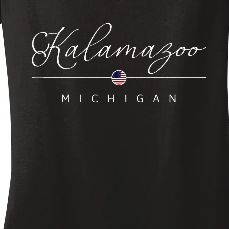 Kalamazoo Michigan Mi On Kalamazoo Women's V-Neck T-Shirt