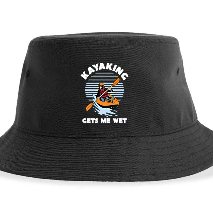 Kayaking Makes Me Wet Kayak River Funny Canoeing Rowing Boat Great Gift Sustainable Bucket Hat