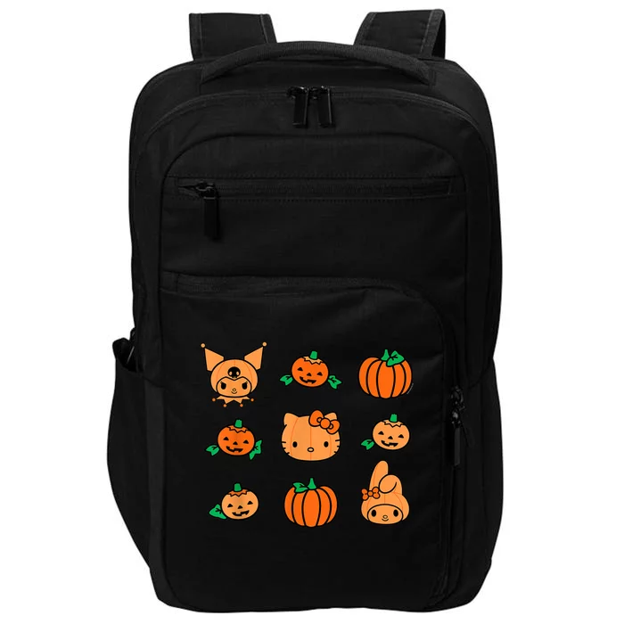 Kitty My Melody Kuromi Pumpkins Halloween Impact Tech Backpack