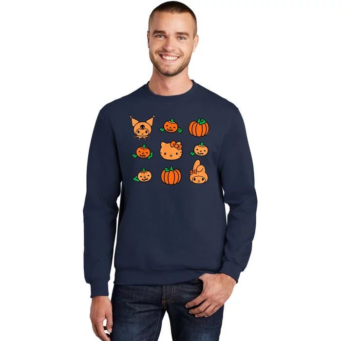 Kitty My Melody Kuromi Pumpkins Halloween Tall Sweatshirt