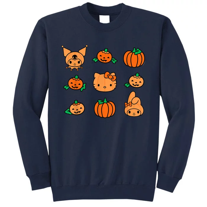 Kitty My Melody Kuromi Pumpkins Halloween Tall Sweatshirt