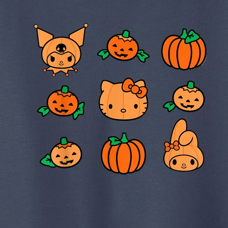 Kitty My Melody Kuromi Pumpkins Halloween Toddler T-Shirt