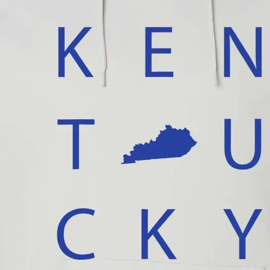 Kentucky Map Minimalist Ky Blue Performance Fleece Hoodie