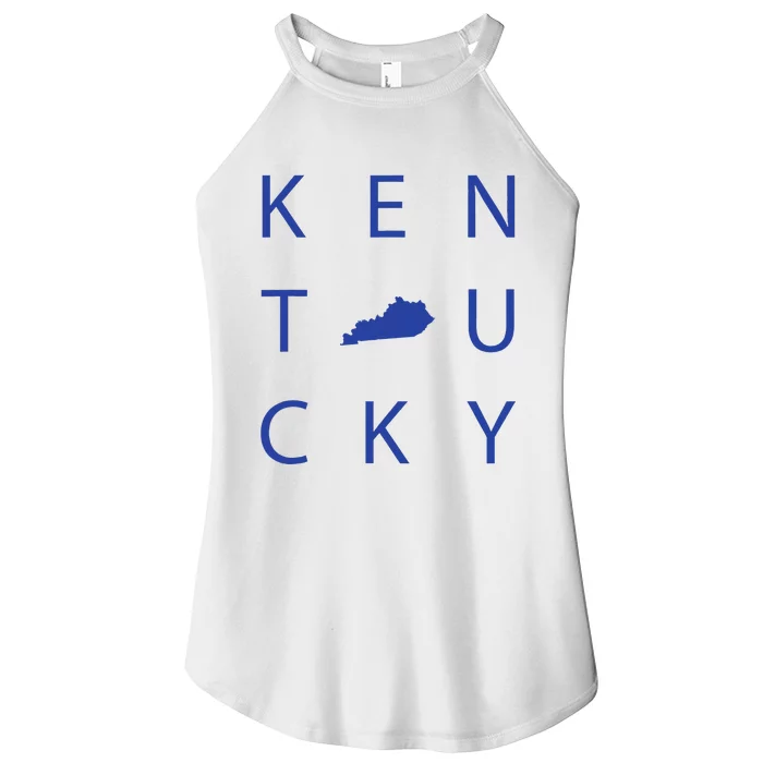 Kentucky Map Minimalist Ky Blue Women’s Perfect Tri Rocker Tank