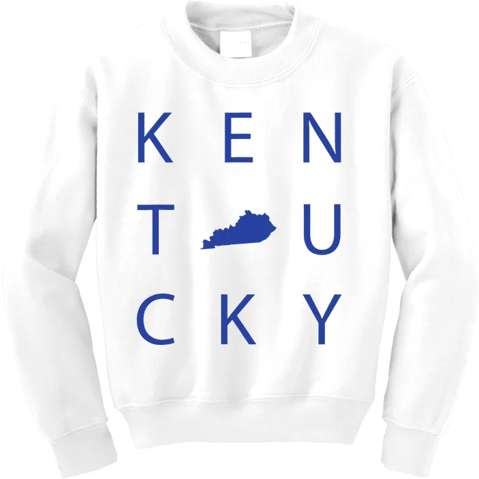 Kentucky Map Minimalist Ky Blue Kids Sweatshirt