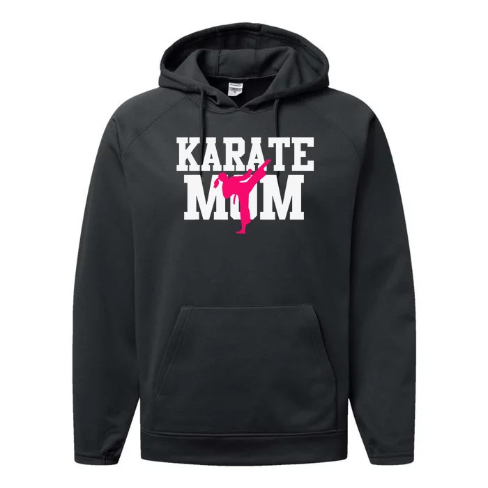 Karate Mom Mother's Day Martial Arts Kickboxing Taekwondo Performance Fleece Hoodie