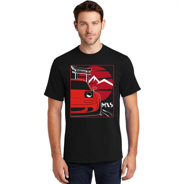 Kawaii Mx5 Na Red Japanese 90s Tuning Racing Sports Car Tall T-Shirt