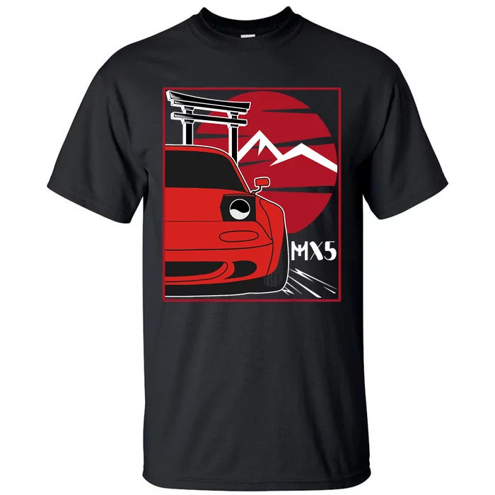 Kawaii Mx5 Na Red Japanese 90s Tuning Racing Sports Car Tall T-Shirt