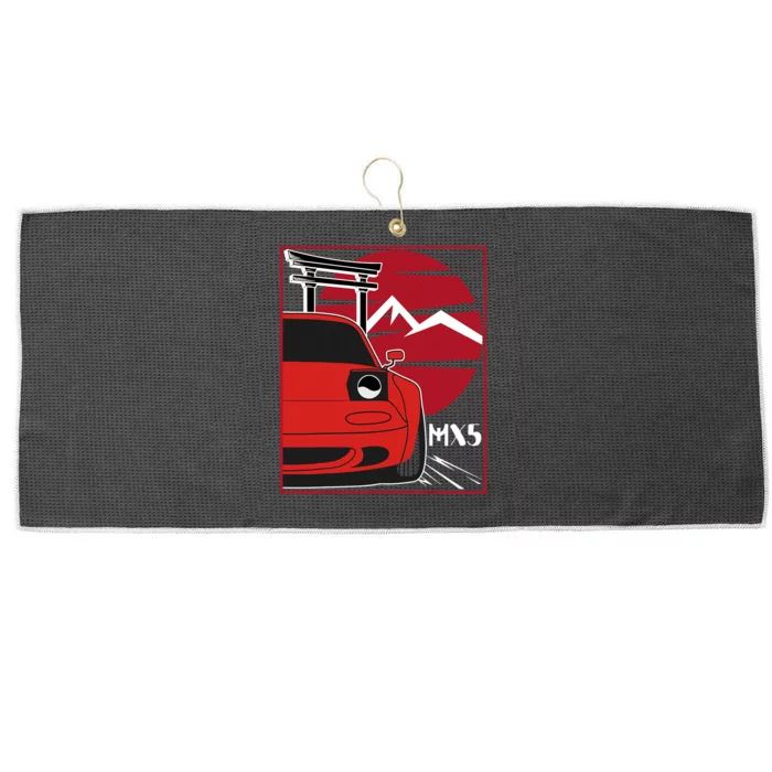 Kawaii Mx5 Na Red Japanese 90s Tuning Racing Sports Car Large Microfiber Waffle Golf Towel