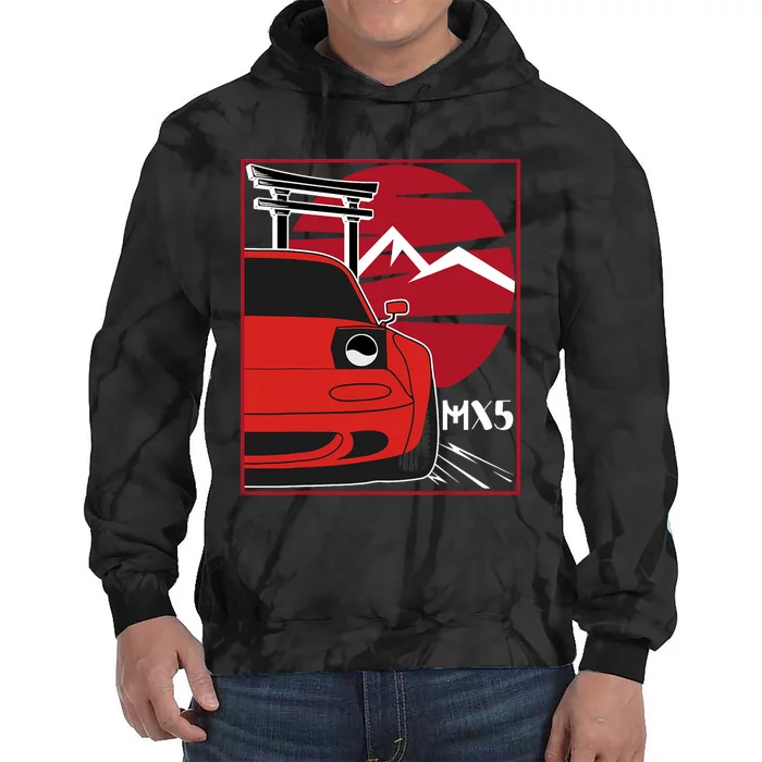 Kawaii Mx5 Na Red Japanese 90s Tuning Racing Sports Car Tie Dye Hoodie