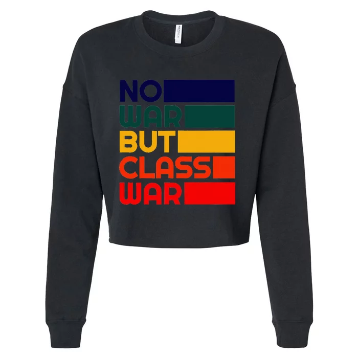 Karl Marx No War But Class War Radical Leftist Cropped Pullover Crew