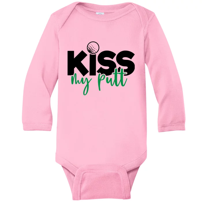 Kiss My Putt Golf Baby Long Sleeve Bodysuit