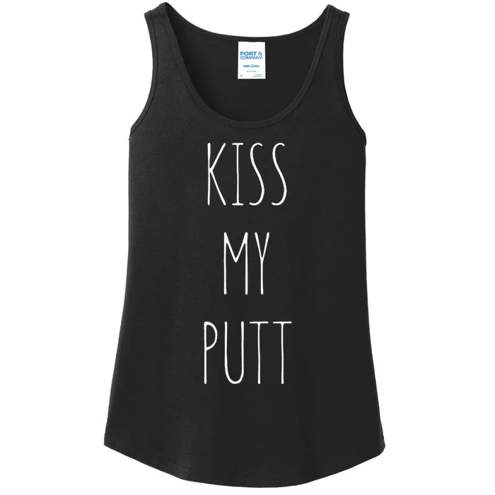 Kiss My Putt Funny Cute Golf Joke Gift Novelty Tee Ladies Essential Tank