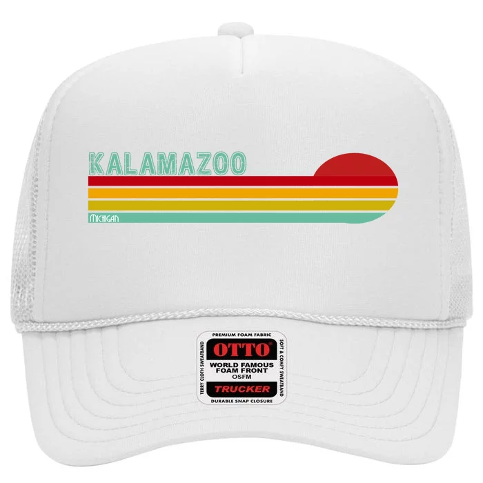 Kalamazoo Michigan Retro High Crown Mesh Trucker Hat