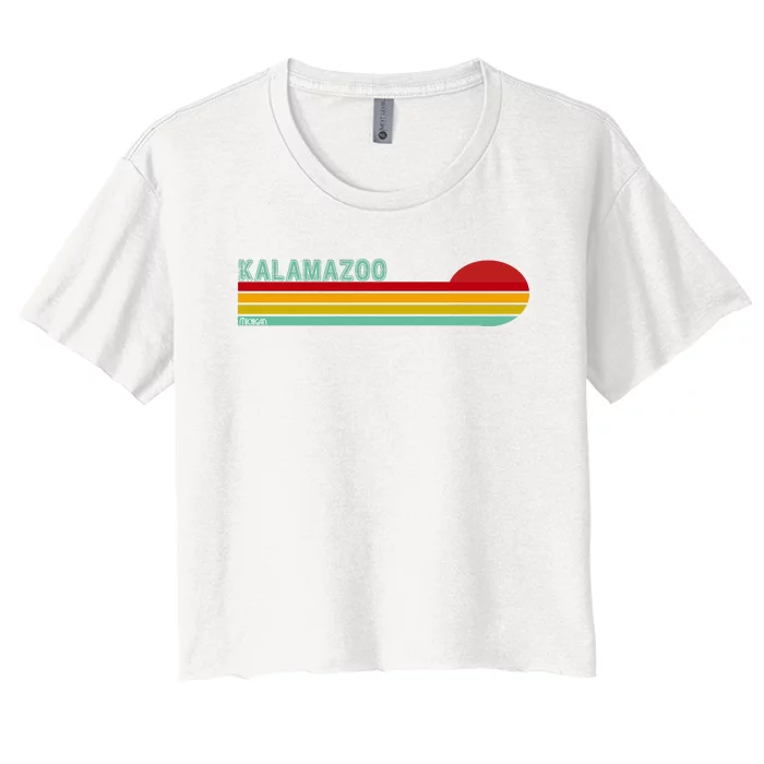 Kalamazoo Michigan Retro Women's Crop Top Tee