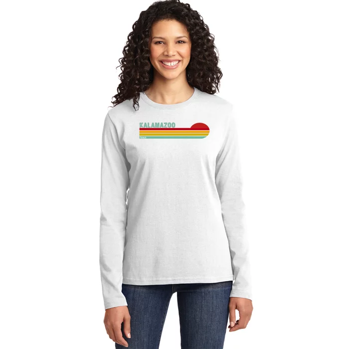 Kalamazoo Michigan Retro Ladies Long Sleeve Shirt