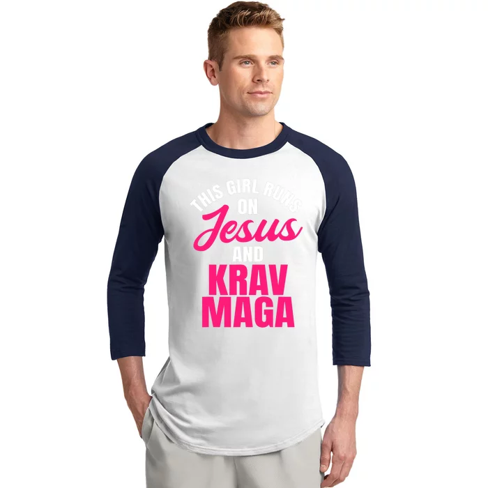 Krav Maga Run On Jesus MMA Self Defense Contact Combat Baseball Sleeve Shirt