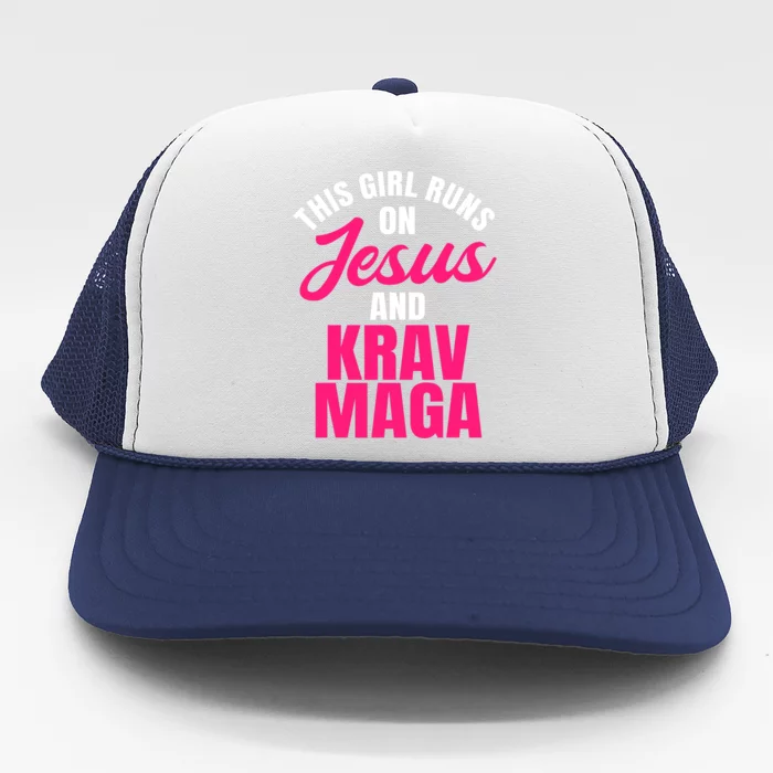 Krav Maga Run On Jesus MMA Self Defense Contact Combat Trucker Hat