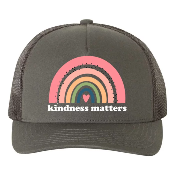 Kindness Matters Rainbow Heart Yupoong Adult 5-Panel Trucker Hat