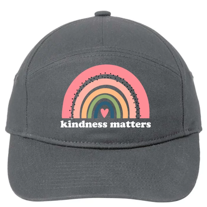 Kindness Matters Rainbow Heart 7-Panel Snapback Hat