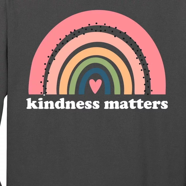 Kindness Matters Rainbow Heart Tall Long Sleeve T-Shirt