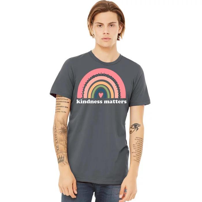 Kindness Matters Rainbow Heart Premium T-Shirt