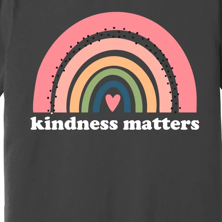 Kindness Matters Rainbow Heart Premium T-Shirt