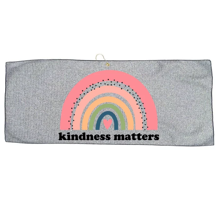 Kindness Matters Rainbow Heart Large Microfiber Waffle Golf Towel