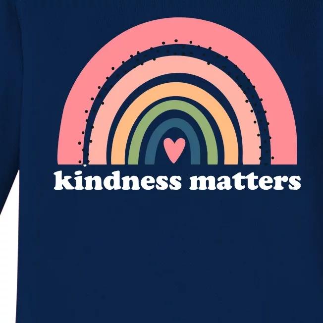 Kindness Matters Rainbow Heart Baby Long Sleeve Bodysuit