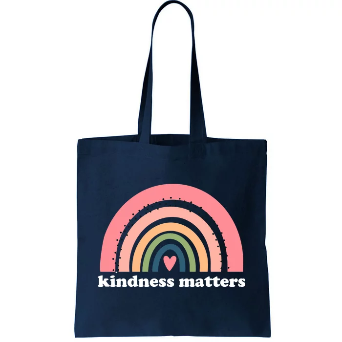 Kindness Matters Rainbow Heart Tote Bag