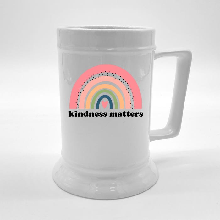 Kindness Matters Rainbow Heart Front & Back Beer Stein