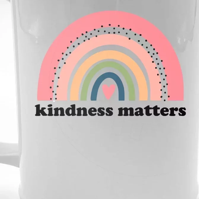 Kindness Matters Rainbow Heart Front & Back Beer Stein