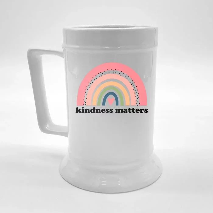 Kindness Matters Rainbow Heart Front & Back Beer Stein