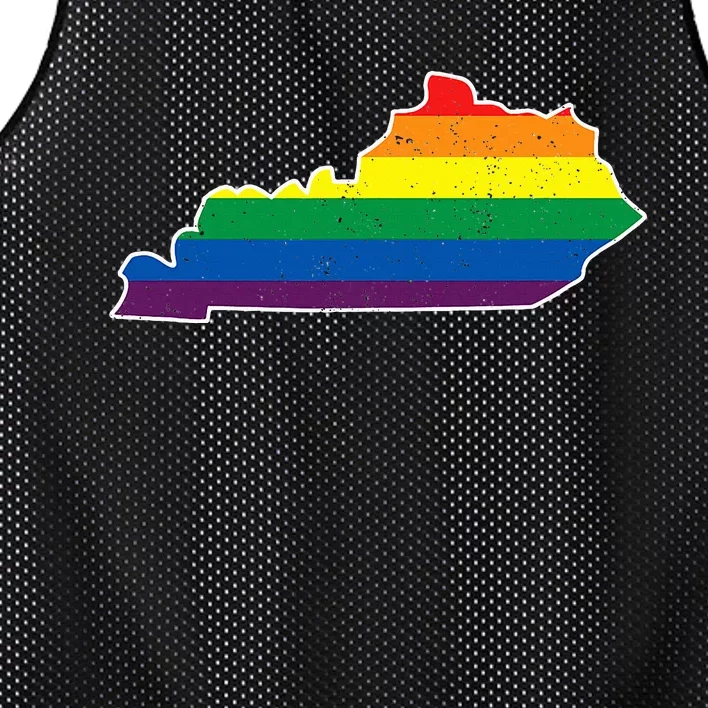 Kentucky Map Rainbow Stripes Mesh Reversible Basketball Jersey Tank