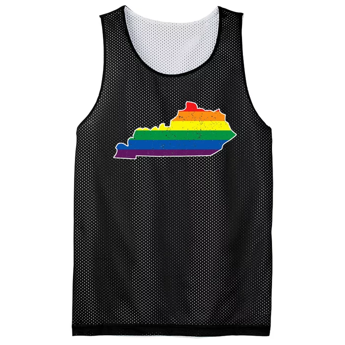 Kentucky Map Rainbow Stripes Mesh Reversible Basketball Jersey Tank