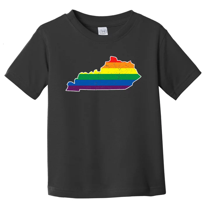 Kentucky Map Rainbow Stripes Toddler T-Shirt