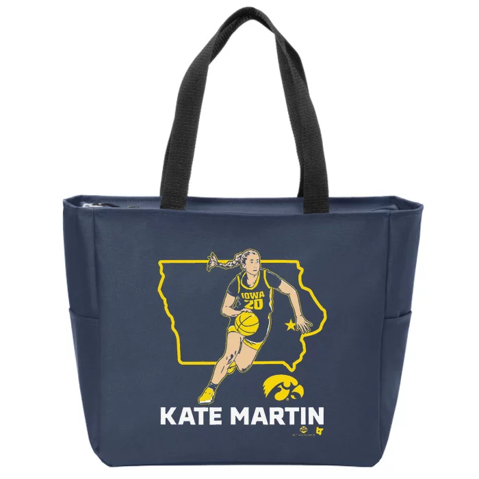 Kate Martin State Star Iowa Basketball Zip Tote Bag