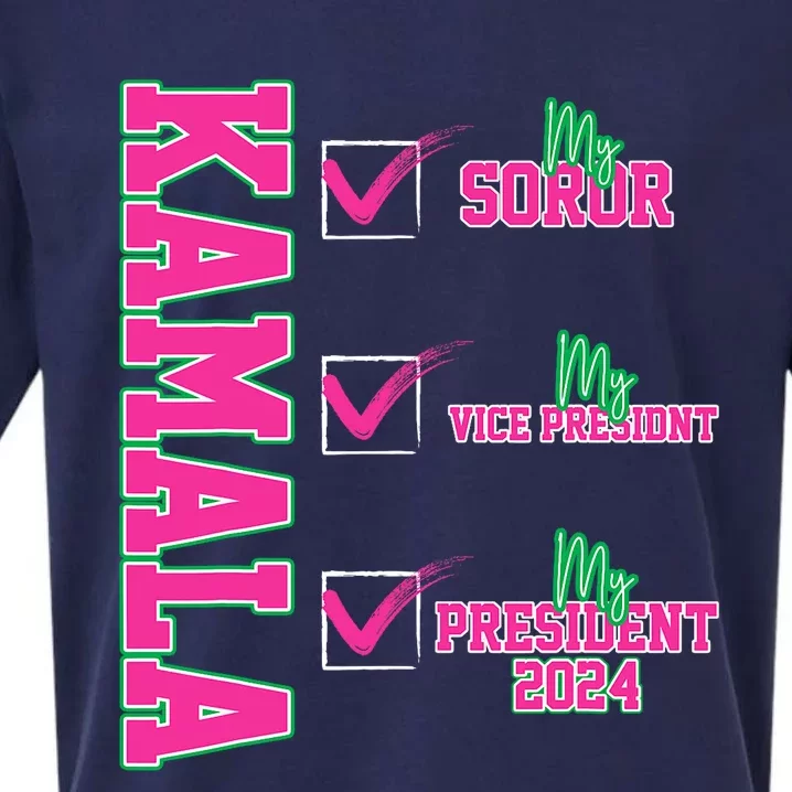 Kamala My Soror My President Kamala Harris 2024 President Sueded Cloud Jersey T-Shirt