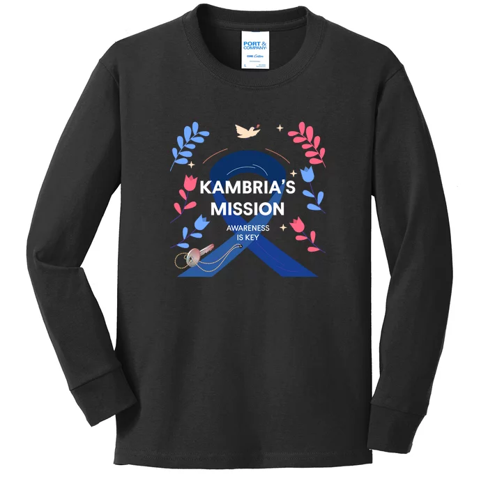 Kambria's Mission Sponsors & Friends Gear Front & Back Kids Long Sleeve Shirt