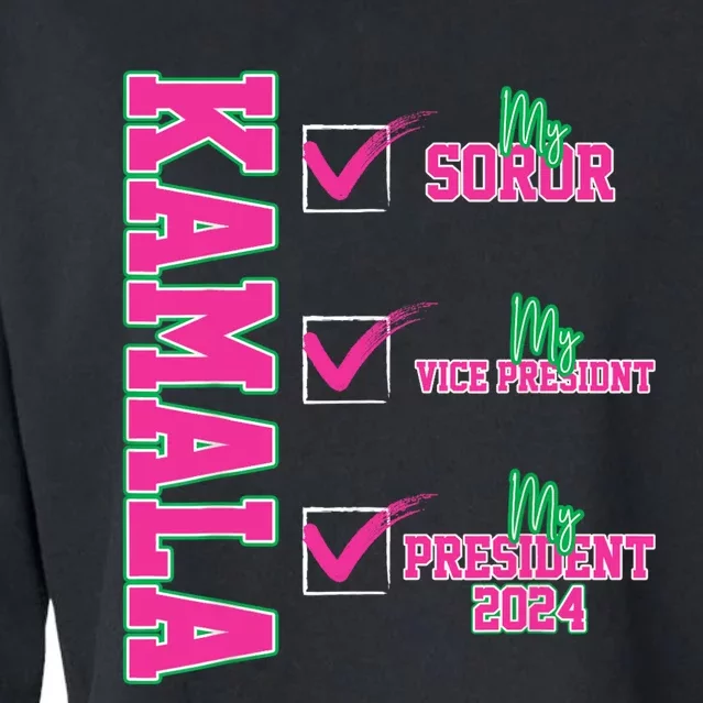 Kamala My Soror My President Kamala Harris 2024 President Cropped Pullover Crew