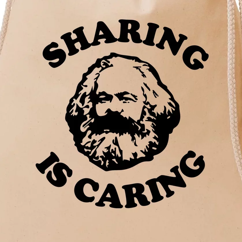 Karl Marx Sharing Is Caring Drawstring Bag