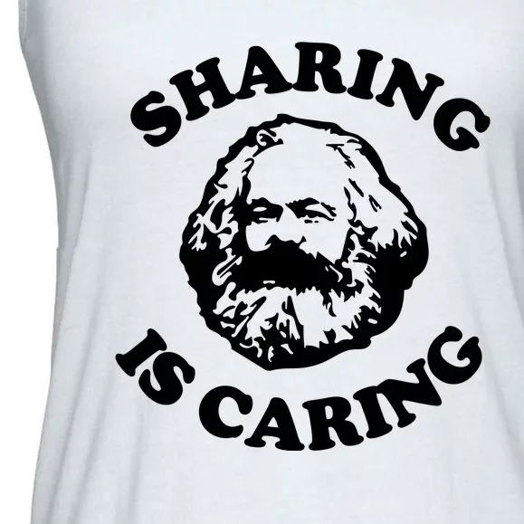 Karl Marx Sharing Is Caring Ladies Essential Flowy Tank