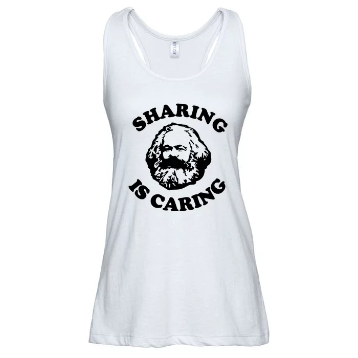 Karl Marx Sharing Is Caring Ladies Essential Flowy Tank