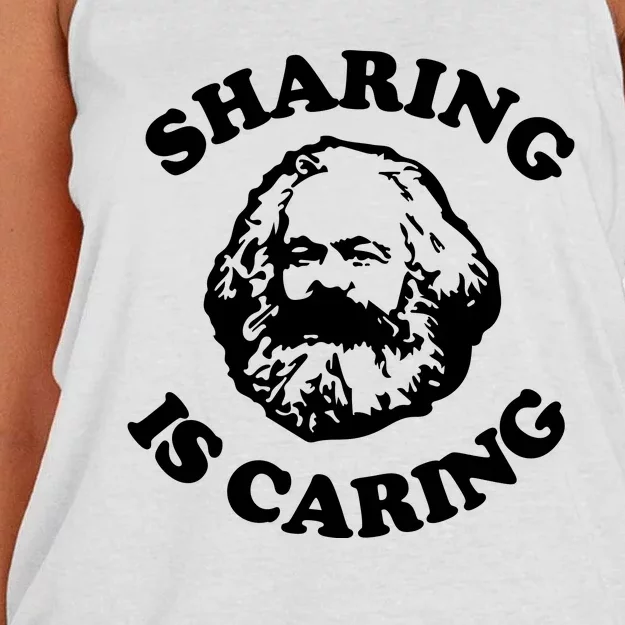 Karl Marx Sharing Is Caring Women's Knotted Racerback Tank