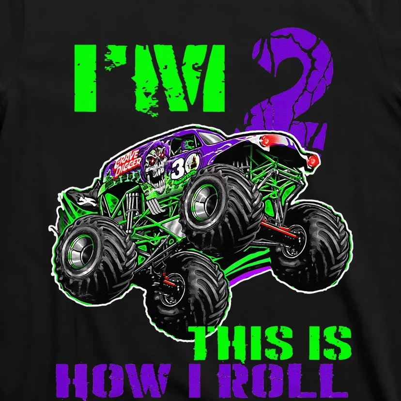 Kids Monster Trucks Are My Jam 2nd Birthday Boy 2 Years Old T-Shirt