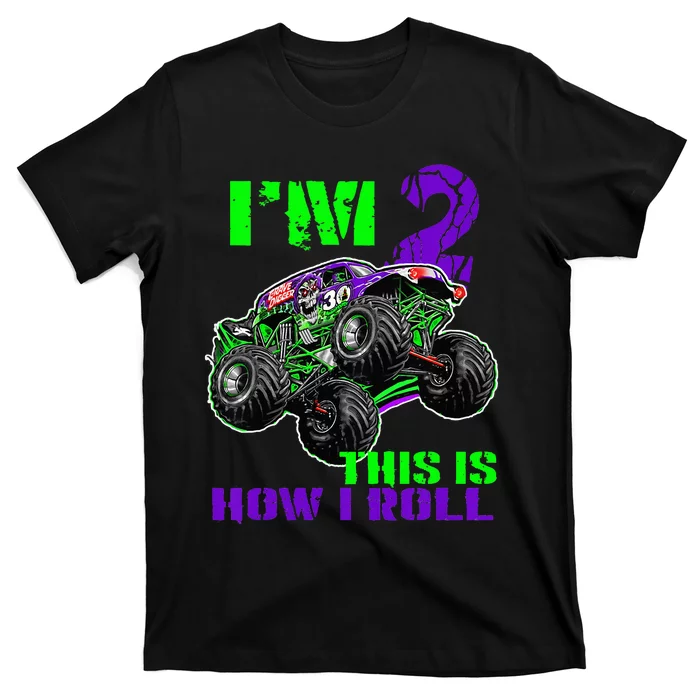 Kids Monster Trucks Are My Jam 2nd Birthday Boy 2 Years Old T-Shirt