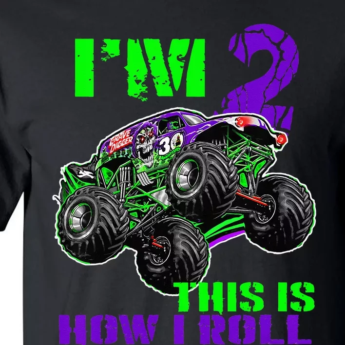 Kids Monster Trucks Are My Jam 2nd Birthday Boy 2 Years Old Tall T-Shirt