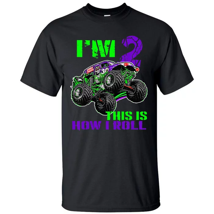 Kids Monster Trucks Are My Jam 2nd Birthday Boy 2 Years Old Tall T-Shirt